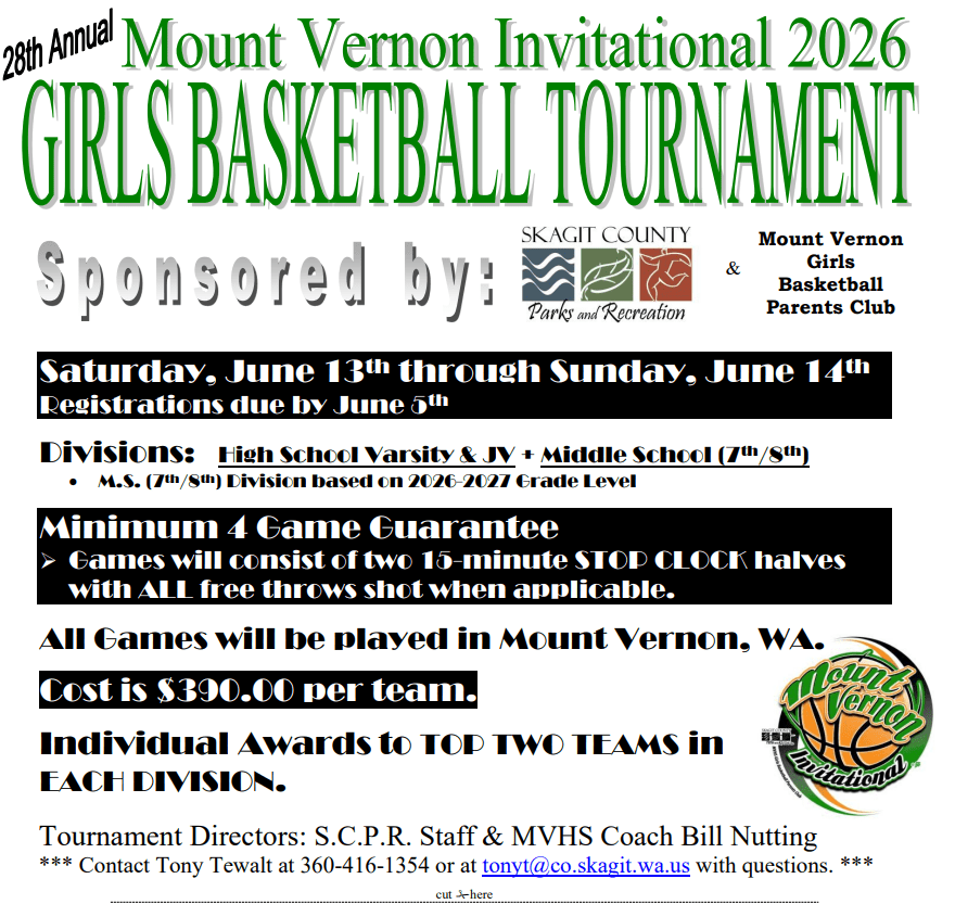 28 Annual Mount Vernon Invitational 2026 Girls Basketball Tournament Image